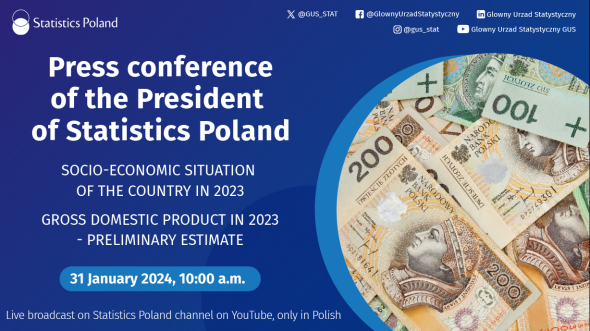Press conference of the President of Statistics Poland summarizing 2023