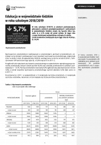 Edukacja w województwie łódzkim w roku szkolnym 2018/2019