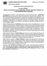 Koniunktura gospodarcza w marcu 2015 r.