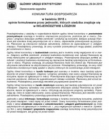 Koniunktura gospodarcza w kwietniu 2015 r.