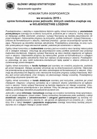 Koniunktura gospodarcza we wrześniu 2015 r.