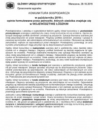Koniunktura gospodarcza w październiku 2015 r.