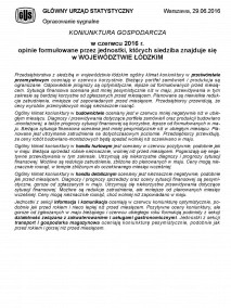 Koniunktura gospodarcza w czerwcu 2016 r.