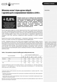 Wiosenna ocena stanu upraw rolnych i ogrodniczych w województwie łódzkim w 2018 r.