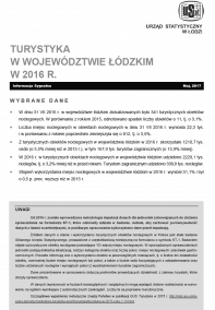 Turystyka w województwie łódzkim w 2016 r.