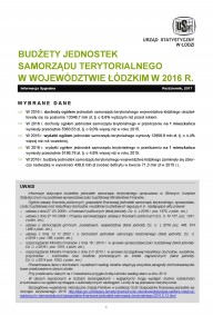 Budżety jednostek samorządu terytorialnego w województwie łódzkim w 2016 r.