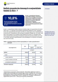 Budżety gospodarstw domowych w województwie łódzkim w 2022 r.