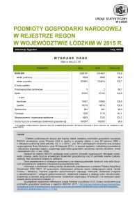Podmioty gospodarki narodowej w rejestrze REGON w województwie łódzkim w 2015 r.