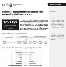 Działalność gospodarcza mikroprzedsiębiorstw w województwie łódzkim w 2016 r.