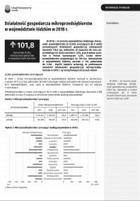 Działalność gospodarcza mikroprzedsiębiorstw w województwie łódzkim w 2018 r.