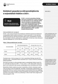 Działalność gospodarcza mikroprzedsiębiorstw w województwie łódzkim w 2020 r.