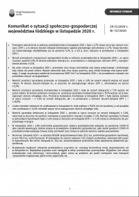 Komunikat o sytuacji społeczno-gospodarczej województwa łódzkiego (listopad 2020 r.)