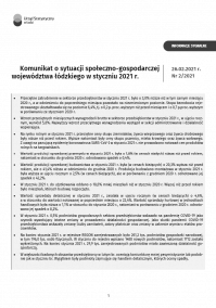 Komunikat o sytuacji społeczno-gospodarczej województwa łódzkiego (styczeń 2021 r.)