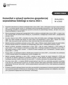 Komunikat o sytuacji społeczno-gospodarczej województwa łódzkiego (marzec 2022 r.)