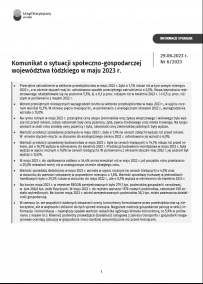 Komunikat o sytuacji społeczno-gospodarczej województwa łódzkiego (maj 2023 r.)